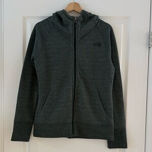 The North Face Green Terry Full-Zip Hoodie, Size Medium